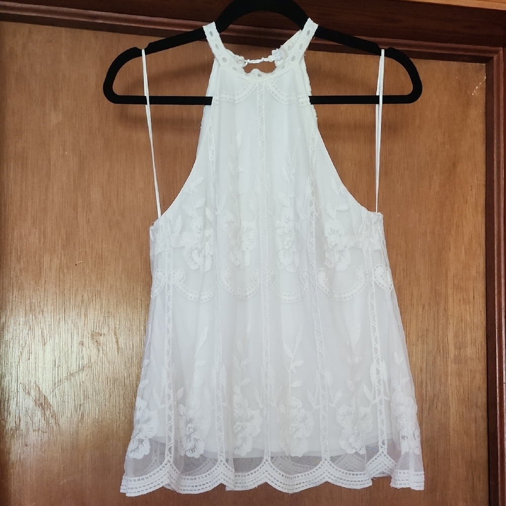 White Lace Halter Top